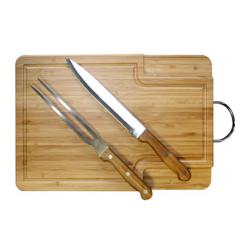 Tabla con Cuchillo y Tenedor Asador