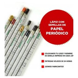 Lápiz de Papel Periódico con Semillas